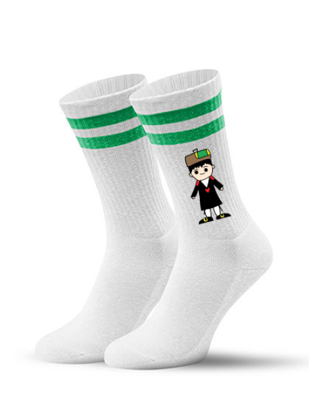 Socken "Schwälmer Jong mit Otterfellkappe - Comic" - Tennissocken